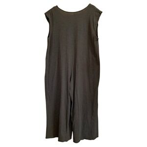 Natural Life Women's L/XL Olive Green V-Neck Sleeveless Cotton Jumpsuit Slouchy